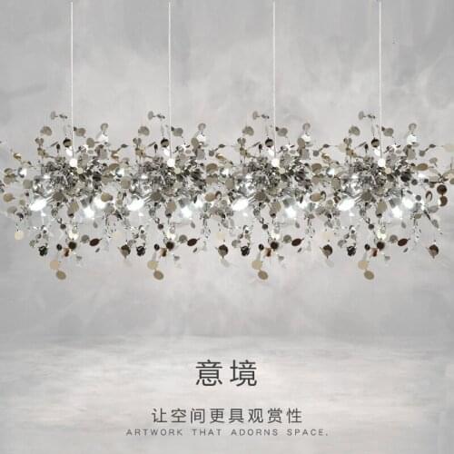 Modern designer stainless steel slice chandelier living room dining room bar coffee shop dressing table decorative lamp