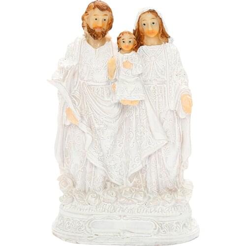 Resin Religious Family Statue Decoration Office Desktop Figurine TV Stand Fireplace Sculpture Statuary Housewarming Gift