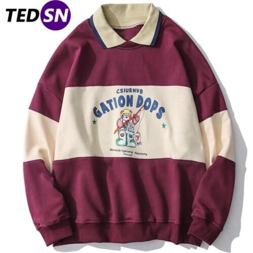 TEDSN 2021 Oversized Long Sleeve T-Shirts Top Pullover Sweatshirts Hoodies Men Hip Hop Streetwear Graphic Women Fashion Autumn