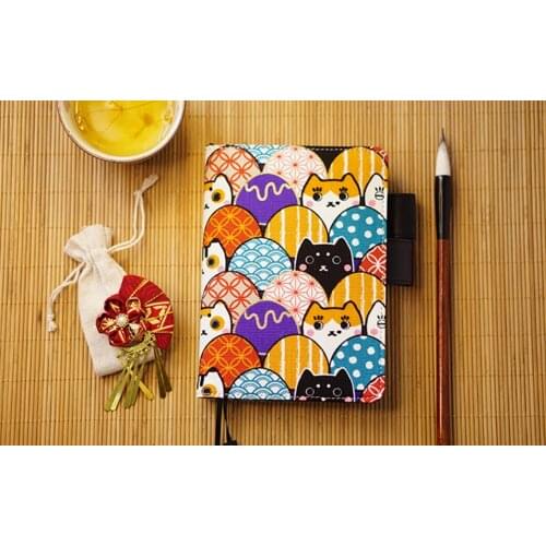 Japan A6 notebook stationery diary billbook hobo specifications cover japanese style cover Easter egg withcats