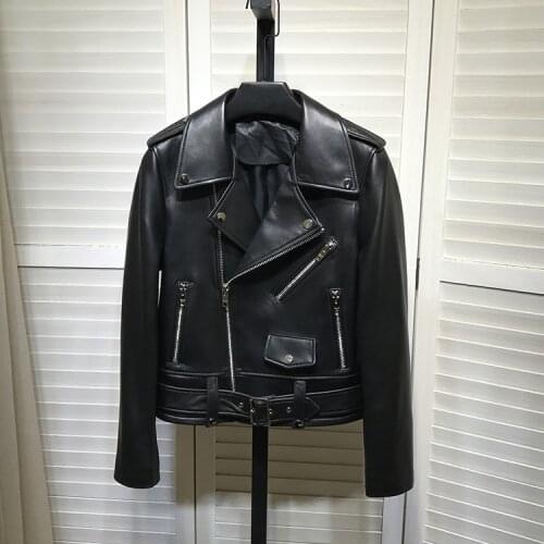 New Designer Spring 2021 Fashion womens High quality Genuine leather moto&Biker jackets B669