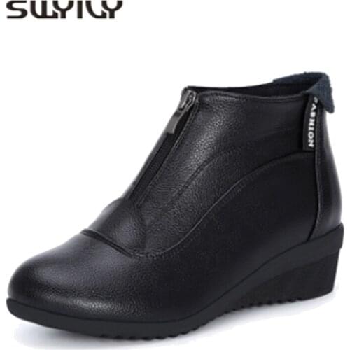 SWYIVY Womens Dance Shoes Breathable Zip 4.5cm Middle Heel Modern Dance Boot Short Comfortable Non-slip Big Size 42 Dance Shoes