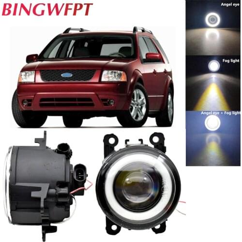 1Pair For Ford Freestyle SEL 2005 2006 For Ford Fiesta VI Hatchback 2008-2015 LED Fog Light with Angel Eye