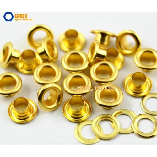 1000 Set 8*4*4mm (Outer diameter * Inner diameter * Height) Gold Round Eyelet Grommet