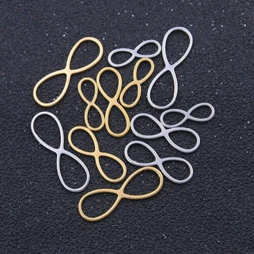 20pcs 3 Size 2-Color Charm Gold Number 8 Stainless Steel Open Frame Mold Frame Hollow Pressure Resin Fframe DIY Jewelry Material