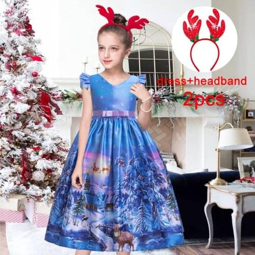 2021 Summer Christmas Dress Long Teenager Kids Dresses For Girls Children Costumes Dress Girl Family Gown Party Cosplay Dress