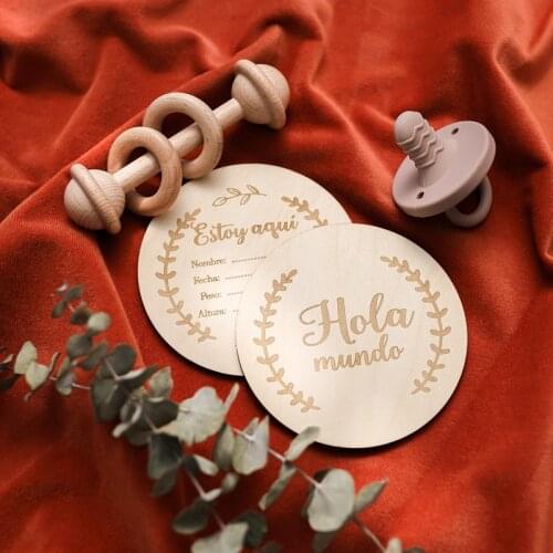 6pc Wooden Newborn Baby Footprints Toys Baby Month Milestone Card Babies Accessories Newborn Printing Photography Props Toy Gift