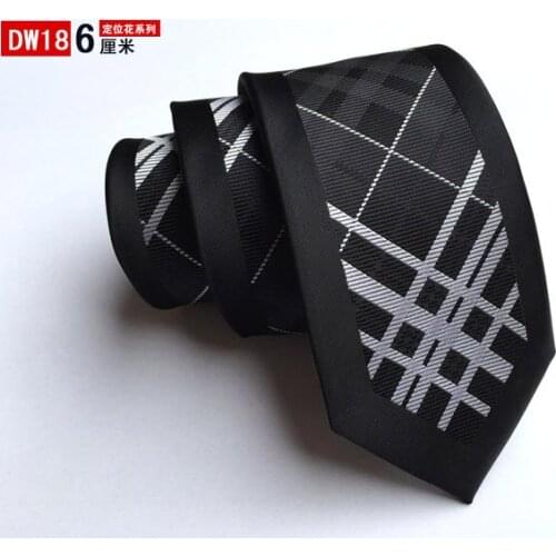 6cm New Fashion Skinny Ties 2400 Strands High Density Woven Necktie
