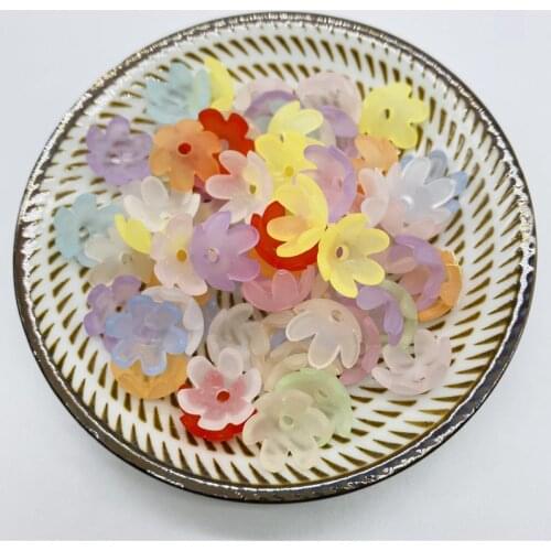 30pcs/Lot 14mm Flower Torus Shape Acrylic Beads Caps Jewelry Findings Charms Necklace Bracelets Spacer Beads For Jewelry Making