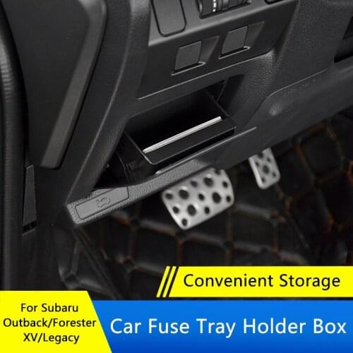 QHCP Car Fuse Tray Holder Box Coin Container Bin Storage For Subaru Outback10-19 Forester13-18 19-21 XV12-17 18-20 Legacy15-17