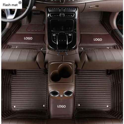 Flash mat Logo car floor mats for Mitsubishi Pajero ASX Lancer SPORT EX Zinger FORTIS Outlander Grandis Galant car styling
