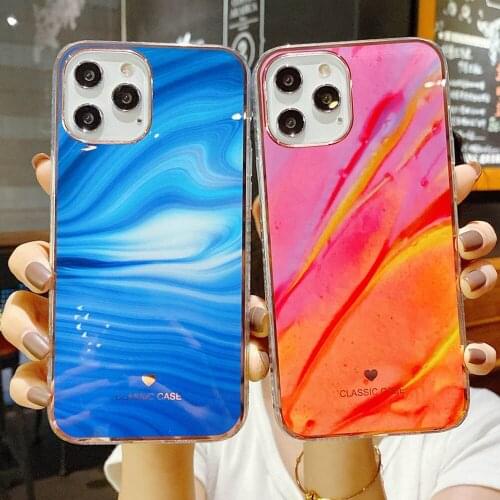 Fundas For iPhone 11 Pro Case Luxury Electroplated Rainbow Phone Cases For IPhone 12 Pro Max XR X XS Max 7 8 Plus SE 2020 Coque