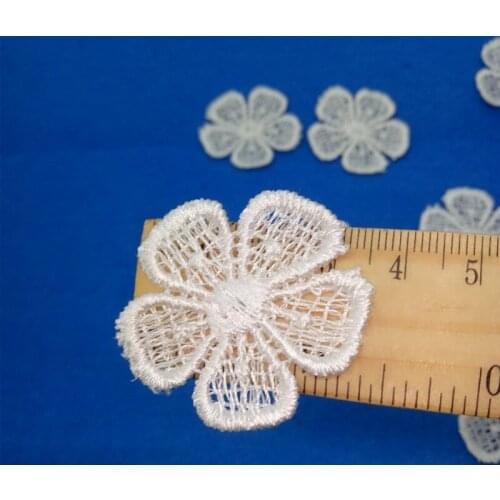 Ivory Embroidered Lace applique patch motif flower for sewing wedding dress lace and DIY Craft veil lace flower