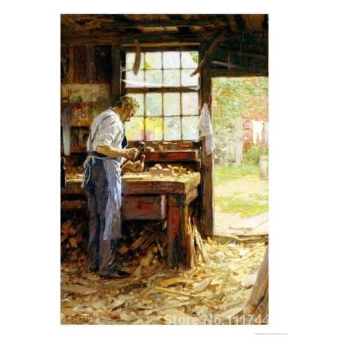 Village Carpenter Edward Henry Potthast paintings Decorative art Handmade High quality