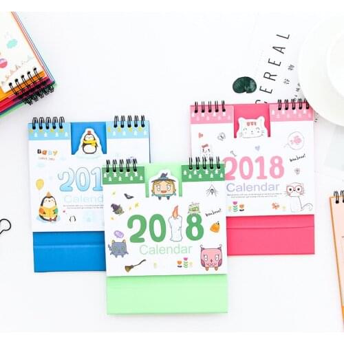 DL Cartoon calendar 2018 creative lovely irregular concave and convex calendar year plan book wholesale custom Stationery