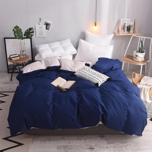 Dual Colors Home Sanding Duvet Cover Double-sided Solid Color Quilt Cover Queen King Size Bedding Duvet Cover for Bedroom