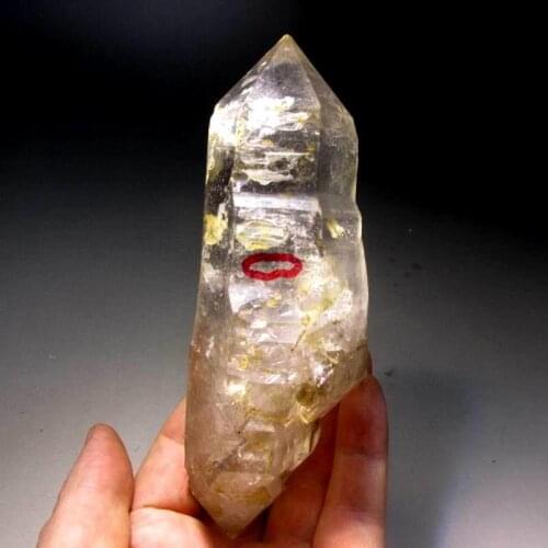 389g Elestial Skeletal Enhydro Quartz DT Crystal w/ Moving Bubble - crystals and stones healing Mineral specimen Home Decor