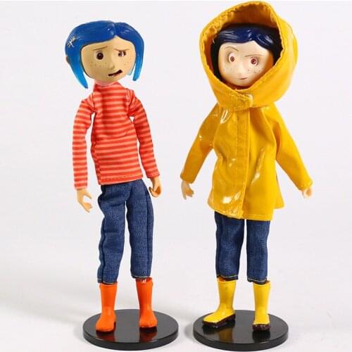 Coraline Figure The Secret Door Coraline Doll In Striped Shirt Raincoat Take Off Action Figure Toys Doll Christmas Gift
