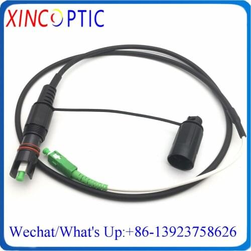 IP68 SOS Waterproof Corning HUAWEI Mini SC/APC 3M 5.0mm Black Fiber Patch Cable to SC/APC OptiTap Fiber Optic Jumper Connector