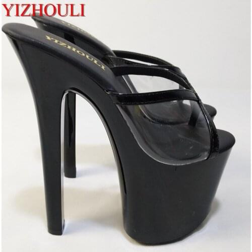 Classics Black 17CM Sexy High Heel Slippers Platforms Pole Dance / Performance/Model Dance Shoes