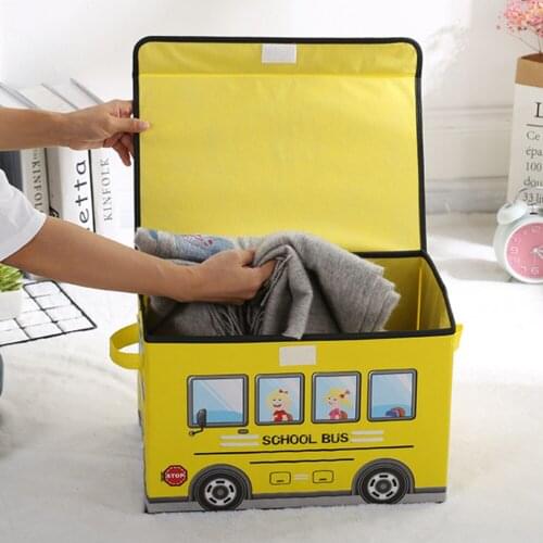 Square Basket Overall Non-woven Film Cartoon Car Box Storage Bag Fabric Multicolor Waterproof Yellow Durable Space Saving