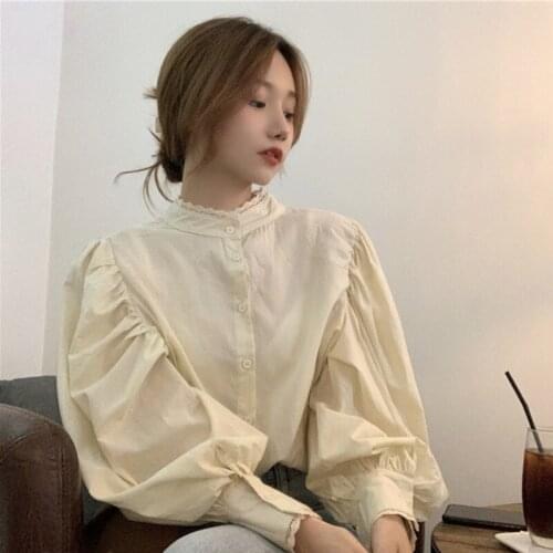 LLLmwybiao Stand-up Collar Blouses