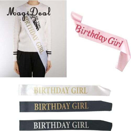 MagiDeal Birthday Girl Satin Sash Girls Birthday Party Fancy Dress