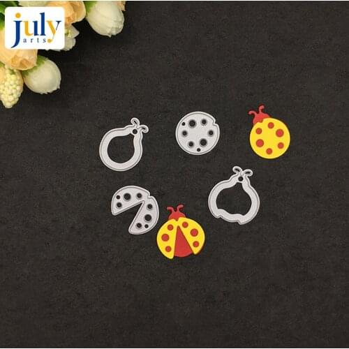 Julyarts Metal Cutting Dies Cutting Scrapbooking Coccinella Septempunctata Carbon Steel Material Craft Creative Stamps Paper