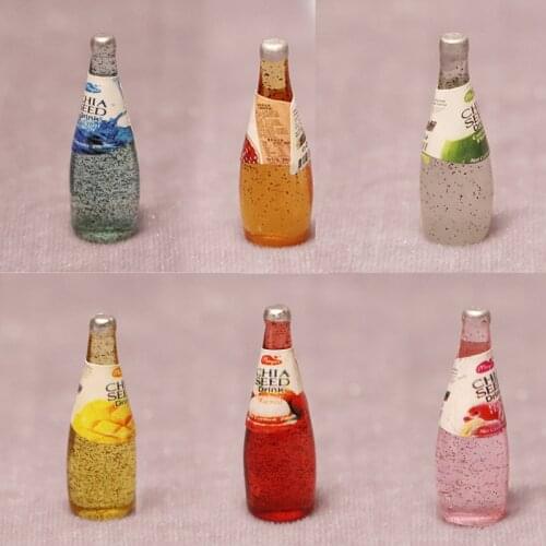 1:12 Dollhouse Miniature Resin Vodka Bottle Figures Parts Wine Glass Decor Simulation Kitchen Bar Drink Model Accessories Toys