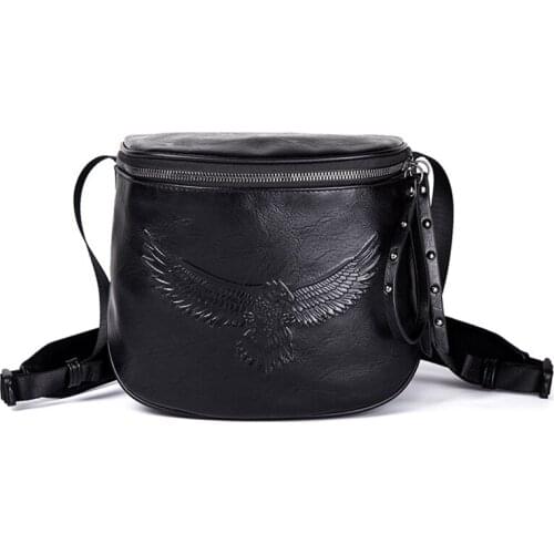 Fashion PU Leather Shoulder Bag Men Crossbody Bags Small Over-the-shoulder Messenger Bags Luxury Male Travel Bag Eagle Handbag