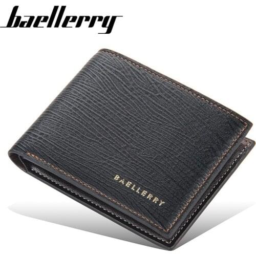 Baellerry 2021 Korean Version Male Short Wallet Leather Open Horizontal Fashion Purse Casual Coin Pocket Multi-card Site Men Bag
