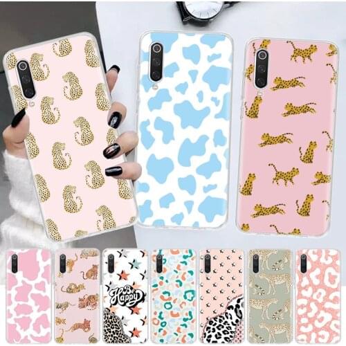 INS Brand Pink Animal Leopard Soft Cover Phone Case For Xiaomi Note 10 Mi 11 9 8 CC9 9T 10T A1 A2 A3 F1 F2 X3 NFC Pro Lite 5X 6X