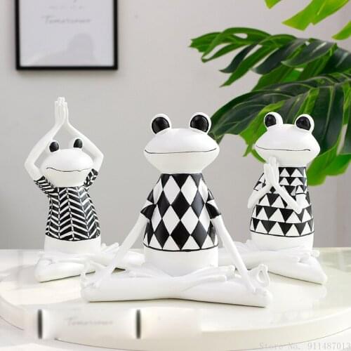Nordic Ins Yoga Frog Resin Figurines Decoration Animal Model Desk Decoration Home Decoration Accessories Modern Room Decoration