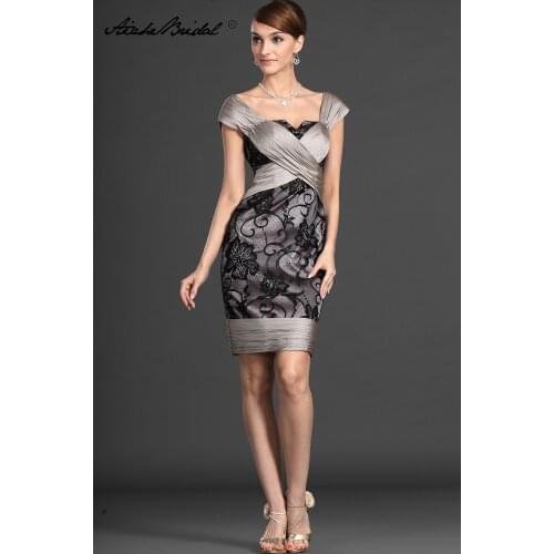 Formal Womens Dress Short Mother Of The Groom Dresses Vintage Notched Neck Cap Sleeve Mother of the Bride Dress