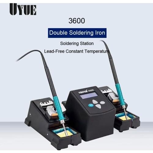 UYUE Double Electricity Soldering Iron Double location Lead-Free Thermostat Soldering Station Phone Repair Rework Station