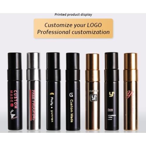 On Sale 5ML High Quality Portable Glass Perfume Bottles Atomizer cosmetic With Aluminium Pump Pisplay Free Custom Print Logo