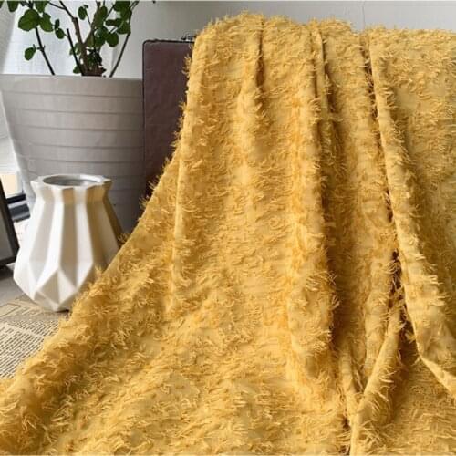 Chiffon tassel cut jacquard fabric DIY women dress shirt fabric