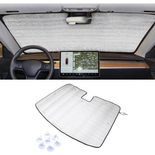 Car Windshield Sunshade Automotive Front Window Sun Block Accessories Reflective Sunvisor Protector Parasol for Tesla Model 3