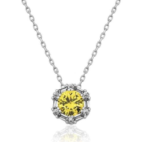 Tevuli 925 Sterling Silver Wheat Yellow Baget Cubic Zirconia Women Necklace