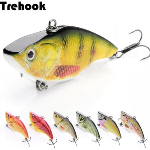 TREHOOK 7cm 18g Rattling And Vib For Winter Crankbaits Fishing Tackle Lure VIB Hard Artificial Bait Sinking Wobblers For Pike