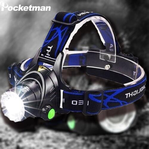 Ultra Bright LED Headlights Outdoor Waterproof Headlamp Use 18650 Battery Zoomable Head Torch USB DC Charging Head Light