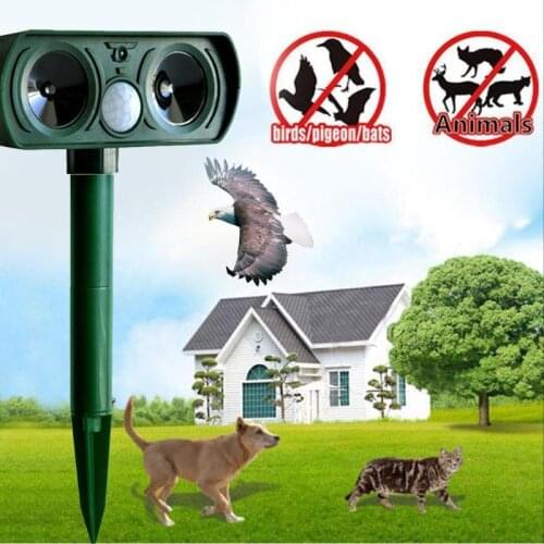 Ultrasonic Animal Chaser Repeller Repellent Cat Dog Fox Deterrent Dog Solar Powered Animal Scarer Repellent for Outdoor Garden40