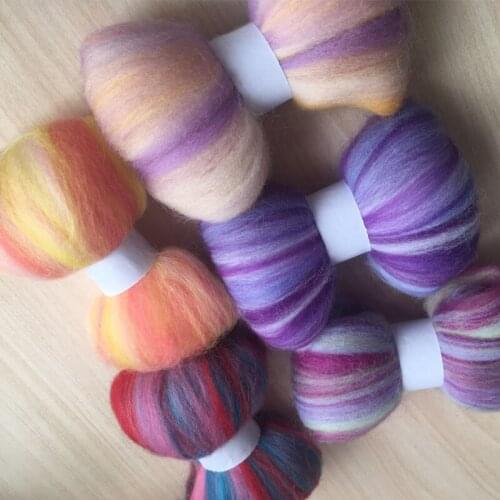 Wfpfbec DIY wool roving mix wool needle felting wool fiber 10g/5pcs/lot free shipping