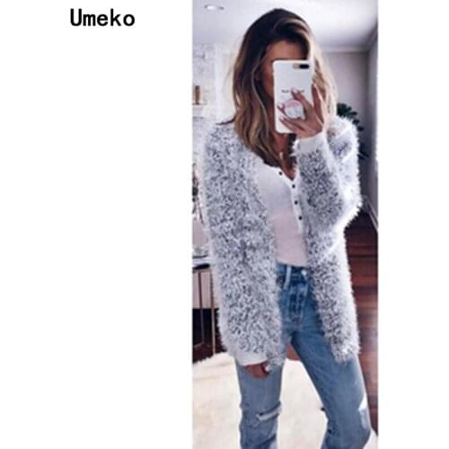 Umeko Women Autumn Fashion Casual Loose Sweater Cardigan Pocket Sweater Solid Coat Hooded Knit Cashmere Thicker Warm Outwear