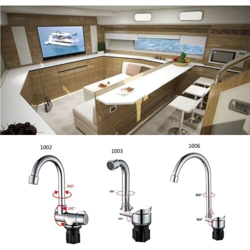 1Piece Copper Faucet High-end Folding Faucet Water Tap 360 Degree Cold Hot Water Faucet for RV Marine Boat Yacht