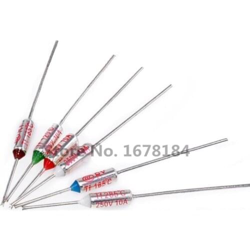 10PCS Thermal Fuse RY Tf 72 degrees ~120 degrees 10A250V Aluminum Thermal Protector Thermal Fuse
