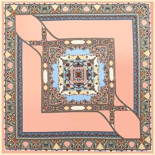 100*100cm TOP Silk superior Bohemia Scarves Women Foulard Square Hijab Scarf Ladies Shawl wrap muffler pareo female hijab