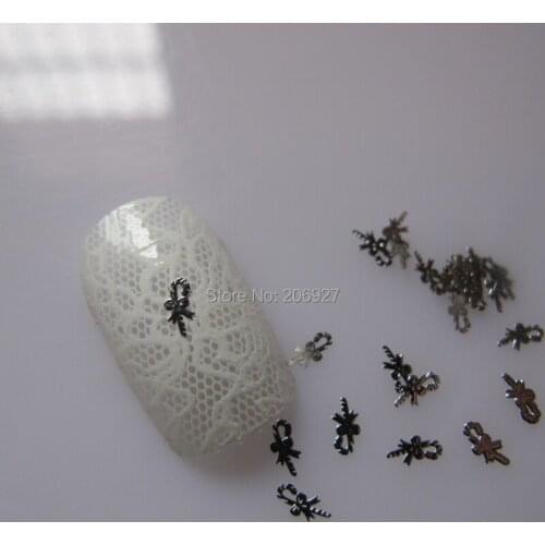 MS158-1 100pcs Silver Cute Christmas Metal Sticker Nail Art Metal Sticker Nail Art Decoration Non-adhesive Sticker
