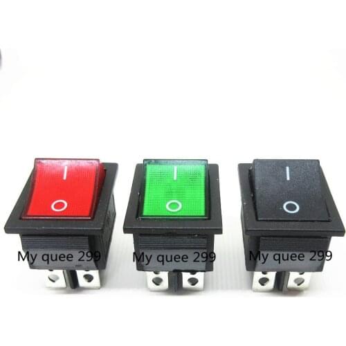 5pcs Red/Green/Black Illuminated Light Rocker Switch with 4 Pin ON/OFF 2 Position 16A/250V 20A/125V KCD4-201