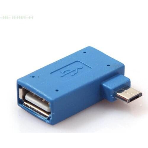 500pcs/lot Micro Adapter USB 2.0 Female To Male Micro OTG Power Supply 90 Degree USB OTG Adapters for Tablet Samsung S3 I9300 S4